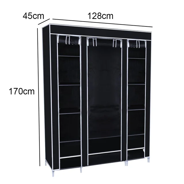 Canvas Wardrobe Clothes Closet Organizer Portable Storage Cupboard for Bedroom 128*45*170cm Fabric Closet 4 Canvas Wardrobe Clothes Closet Organizer Portable Storage Cupboard for Bedroom 128*45*170cm Fabric Closet 4