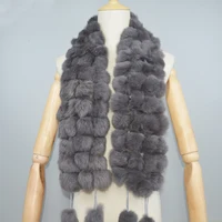 2025 Winter Women Genuine Fur Scarf Real Rex Rabbit fur Balls Scarves Russian Cute Female Fashion Warm Fur Scarf Colourful 2