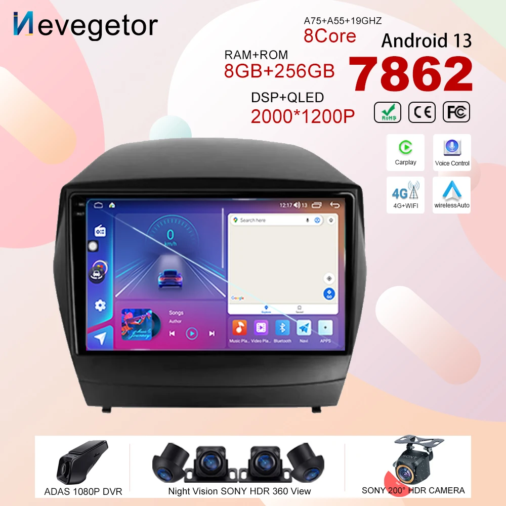 

For Hyundai Tucson 2 LM IX35 2009 - 2015 Car Android Dvd Radio Stereo Multimedia Player GPS Navigation Wireless Carplay 2din