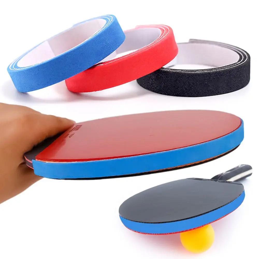 

1Pair Professional Table Tennis Racket Edge Tape Ping Pong Bat Black Red Blue Side Protector Elastic Thicken Sponge
