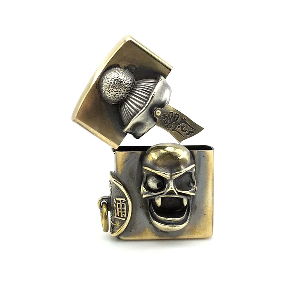 

White Brass Lighter Storage Case Outdoor EDC Handmade Universal Portable Box Container Organizer Holder Replacement Armor