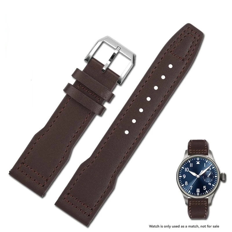 thumbnail image 1 of Correa de piel de becerro para pilotos IWC Little Prince Mark 18 Series Bronze Spitfire Fighter de 20 mm y 21 mm para hombre, 1 of 5