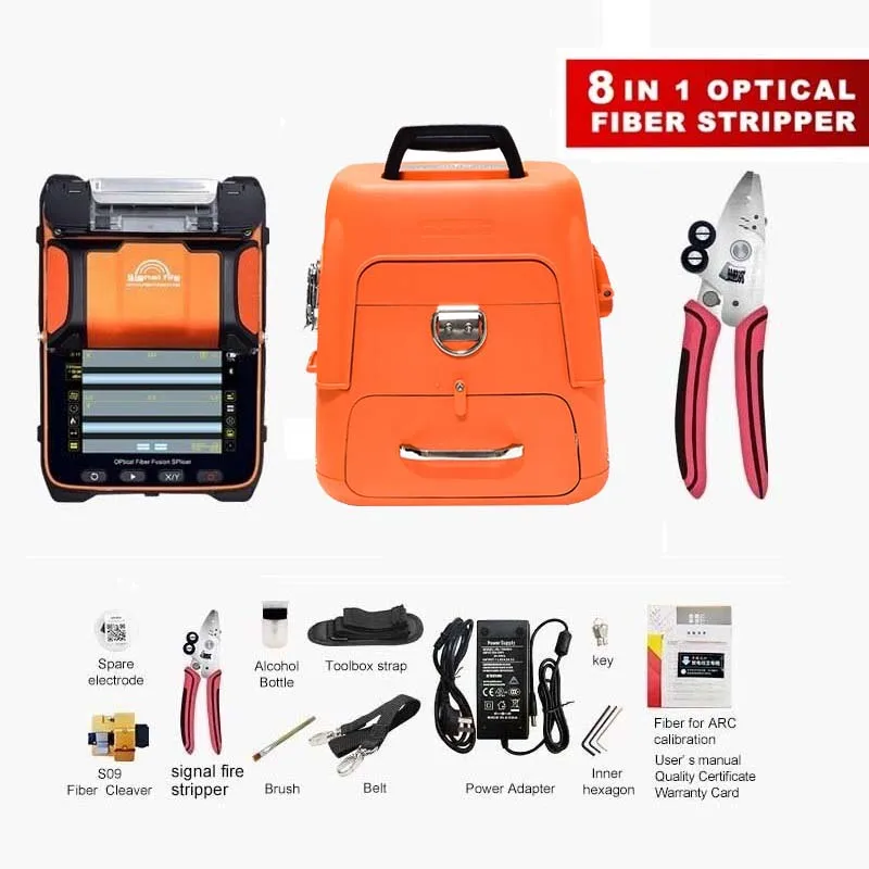 AI-9 AI-6A AI-5 Optial Fiber Fusion splicer Machine SM & MM With VFL OPM 5S Splicing Machine 6 Motors