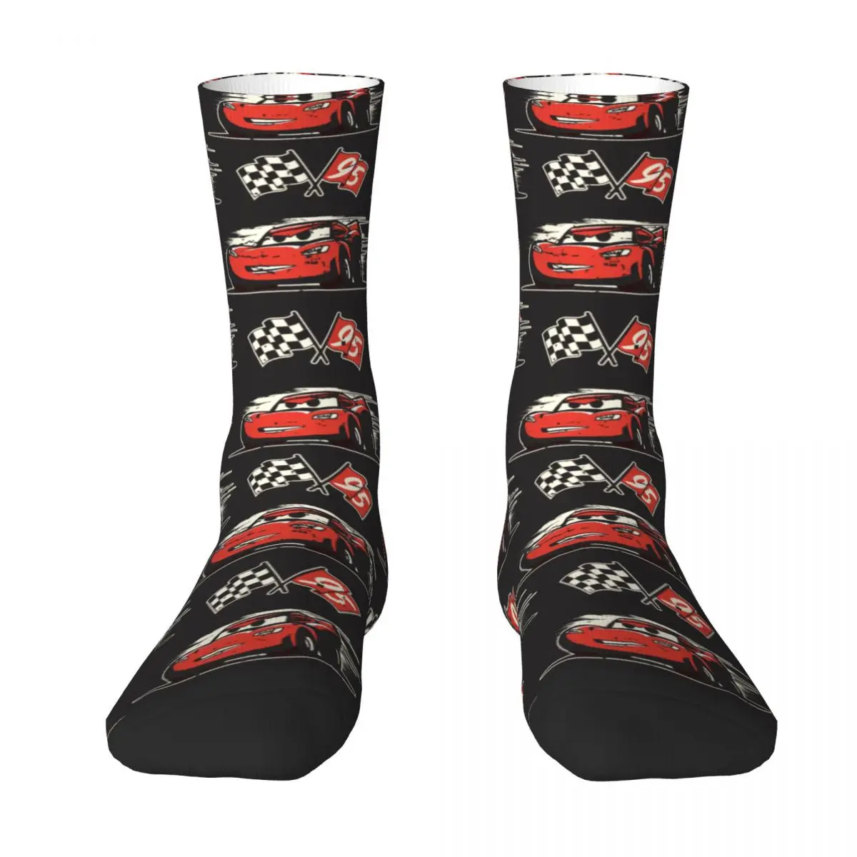 Auto 3 Lightning Mcqueen Cartoon Socks Uomo Donna Funny Happy Socks Novità Primavera Estate Autunno Inverno Calzini Regalo