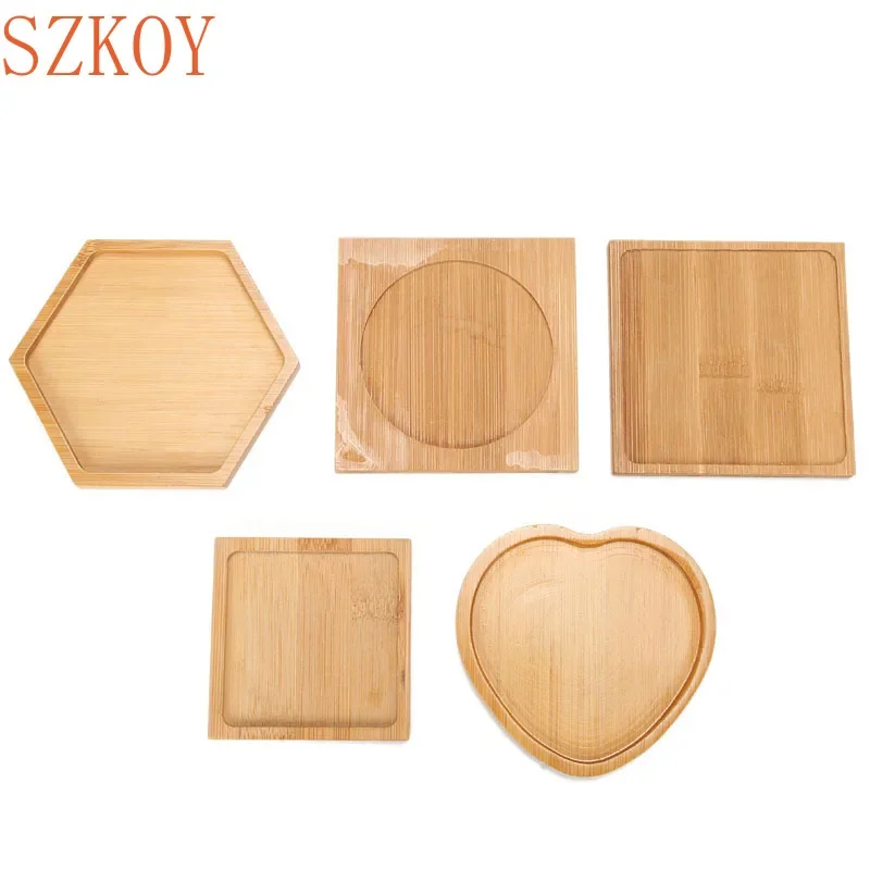 Elegant Bamboo Flowerpot Tray: Decorative Wooden Plant Holder for Home and Office Decor