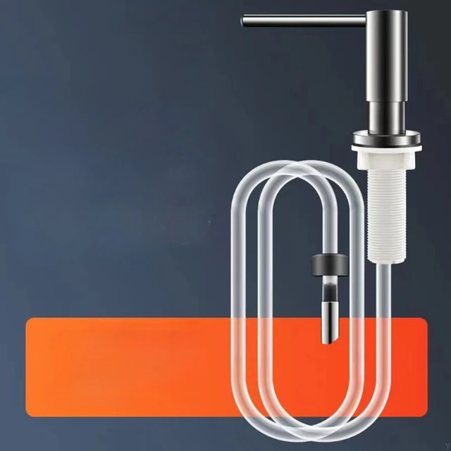 ที่จ่ายสบู่ในครัวแบบติดตั้งในตัวพร้อมท่อต่อ ที่จ่ายสบู่แบบตั้งโต๊ะ ขวดจ่ายสบู่พลาสติกสำหรับอ่างล้างจานในครัว 1