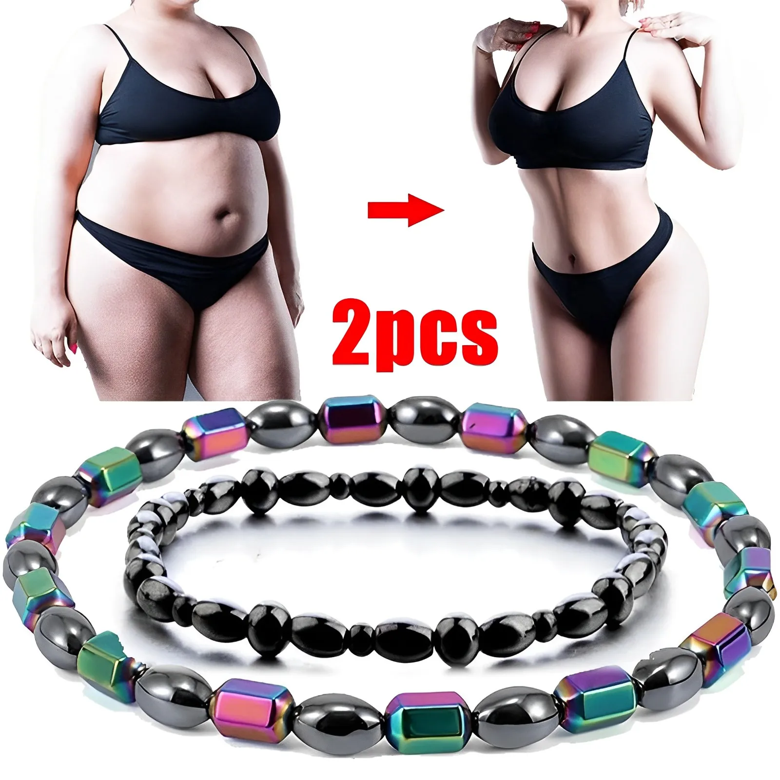Magnetic Weight Loss Anklet Bracelet Black Gallstone Hematite Stimulating Acupoints Therapy Arthritis Pain Relief silver anklet bracelet ankle slimming bangle