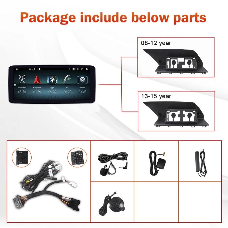 Carplay inalámbrico Android 14 Auto GPS para mercedes-benz GLK clase X204 2008-2015 Radio de coche reproductor Multimedia pantalla Google 4G LTE 6