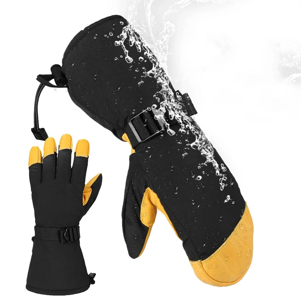 OZERO Ski Gloves Winter Waterproof Snowboard Snowmobile Skiing Motorcycle Riding Warm 3M Thermal Women Men Large Size 5 Fingers 2