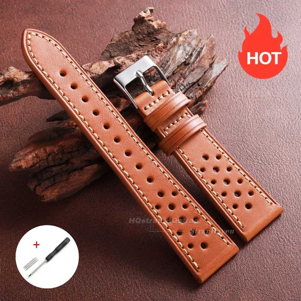 Breathable Leather Watch Strap - Universal Business Wrist Band Accessory