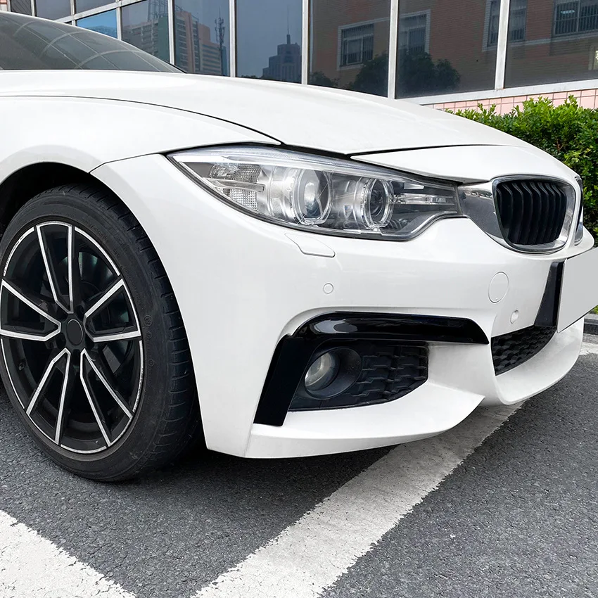 BMW F32 F33 F36 M 스포츠 4 시리즈 2014-2020용 자동차 프론트 범퍼 립 스플리터 카나드 스포일러 안개등 눈썹 커버 그릴