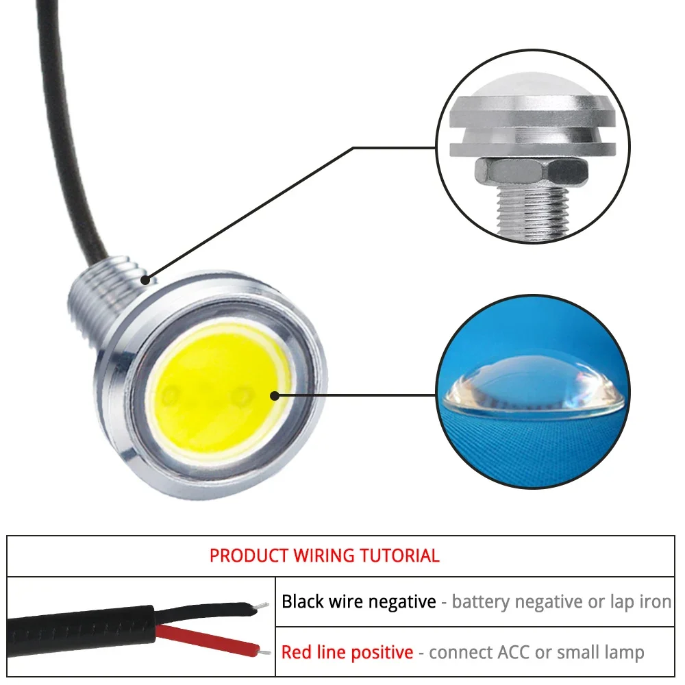  ̱  ǹ  DRL LED ְ ,    ȣ, ڵ , 12V, 23mm, 2 