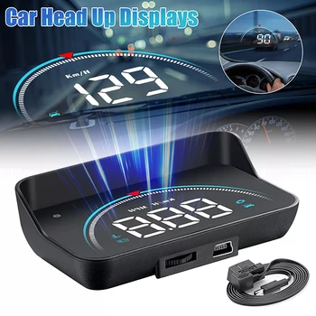 Set Display HUD M8 per Auto, OBD2 con Avviso di Eccesso di Velocità, Proiettore Digitale LED per Temperatura dell'Acqua sul Parabrezza