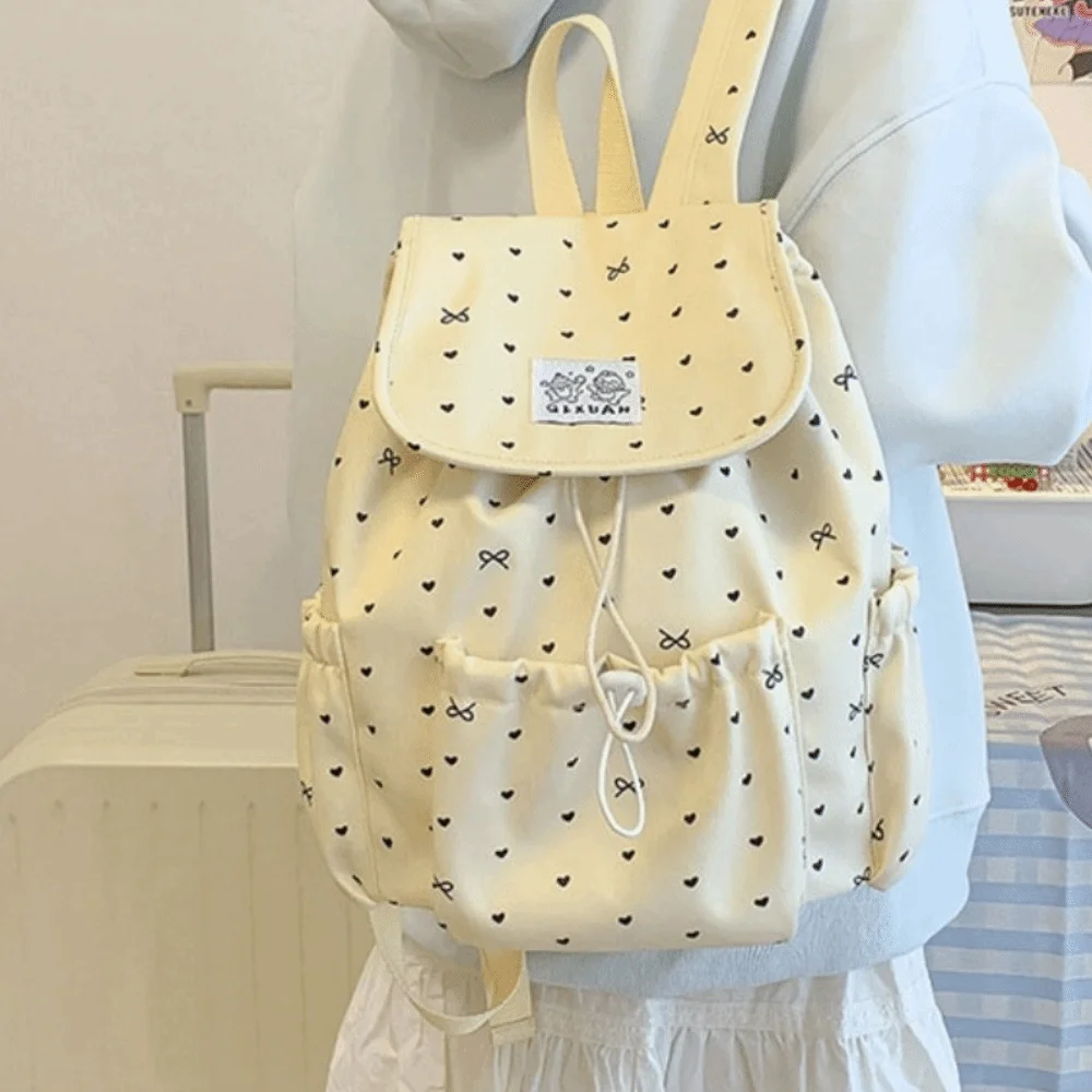 Lightweight Drawstring Backpack Large Capacity Korean Style Nylon Backpack Cloth College Style Students School Bag Outdoor 3