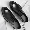 New Luxury Men's Brogues Leather Elevator Shoes Man Height Increase Insole 8cm/10cm Black Formal Business Wedding Work Men Shoes 4