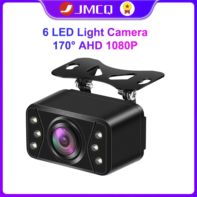 

JMCQ 170° 1920x1080P Car Vehicle AHD CVBS Reverse Camera 6 LED Top Starlinght Night Vision Universal Rear Backup Parking Camera