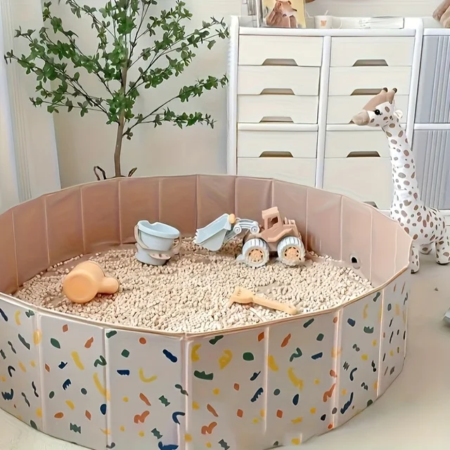 สระว่ายน้ําพับได้อเนกประสงค์ สระบอลพร้อมวาล์วระบายน้ํา รั้วเกมสําหรับเด็ก สระว่ายน้ําในร่มและกลางแจ้ง 1