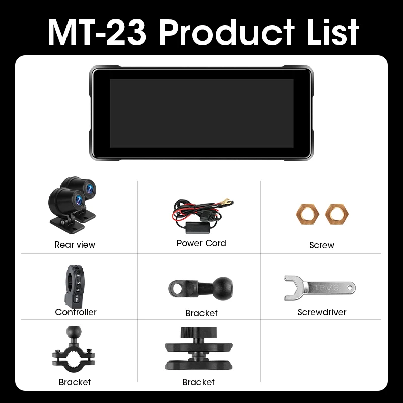 Srnubi Motorrad GPS Navigation Wasserdicht drahtlos Carplay 6,86 Zoll Bildschirm Tragbare Motorrad Android Auto Monitor DVR