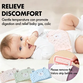 IMBABY Cuscinetto Riscaldante per il Sollievo dai Colpi di Colica del Neonato, Scaldacollutri Riscaldabile nel Microonde con Tessuto Morbido a Pois, Sollievo da Gas e Disagio per Neonati