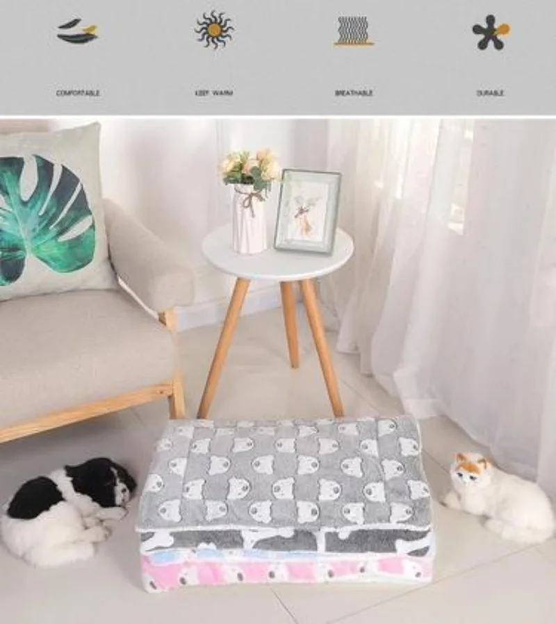 Title 9, Pet Sleeping Mat Warm Dog Bed Soft Wool Washabl...