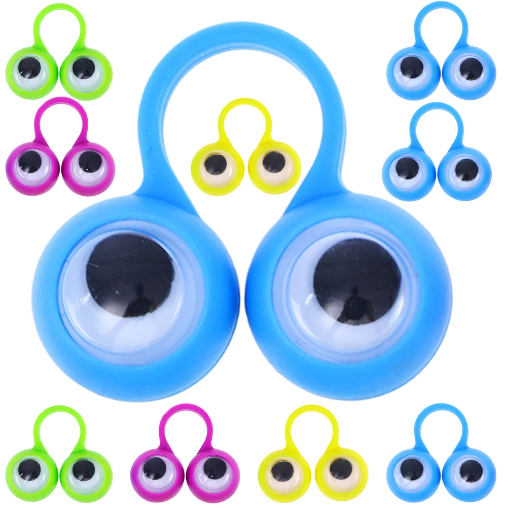 

Funny Big Eye Finger Rings With Wiggle Novel Plastic Eyeballs Kids Toys Baby Shower Birthday Party Favors