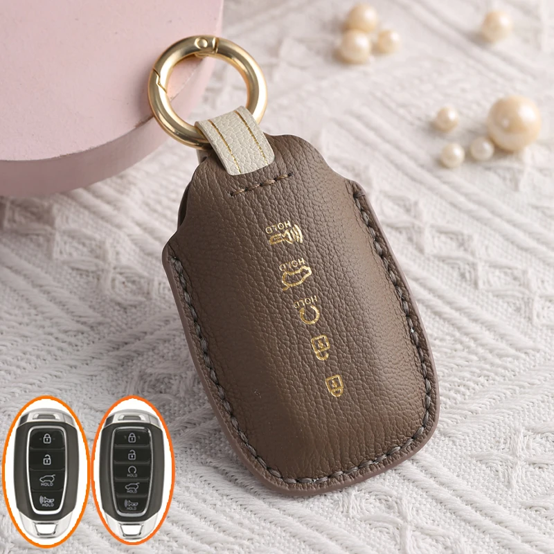 Stylische Leder-Schlüsselhülle Für Hyundai I10, I20, I30, Santa Fe, Tucson, Kona & Mehr – Keyless-Go Cover Mit Schlüsselanhänger – Robust & Edel