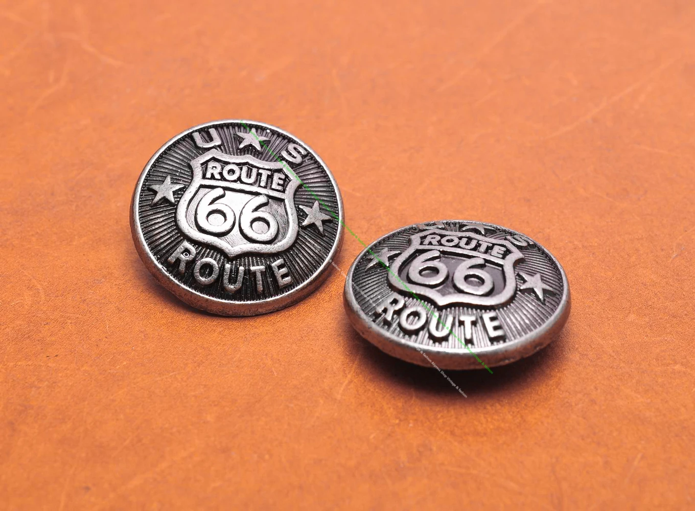10 Stück 25 mm Antik Silber Motorrad Biker US Star Route 66 Knopf Lederhandwerk Gürtel Kragen Hardware Conchos Screwback – Detail 10