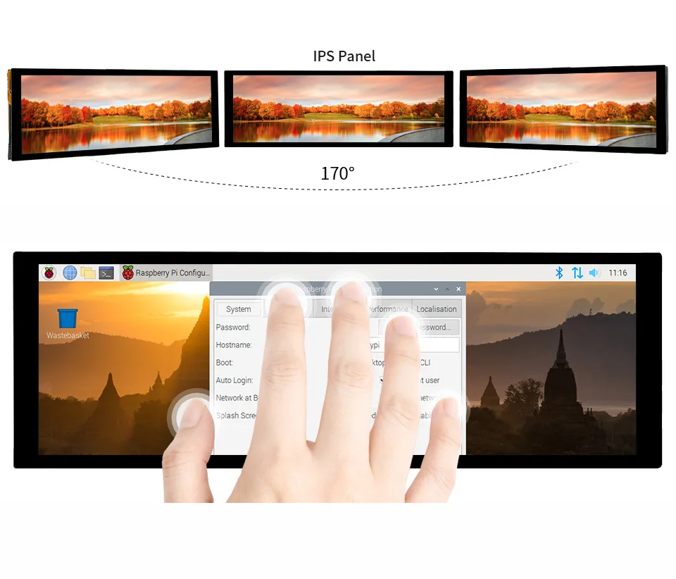 Waveshare DSI   LCD  ġ ũ,   4B, 3B + IPS ÷̿, ȭ  , 400  1280, 7.9 ġ