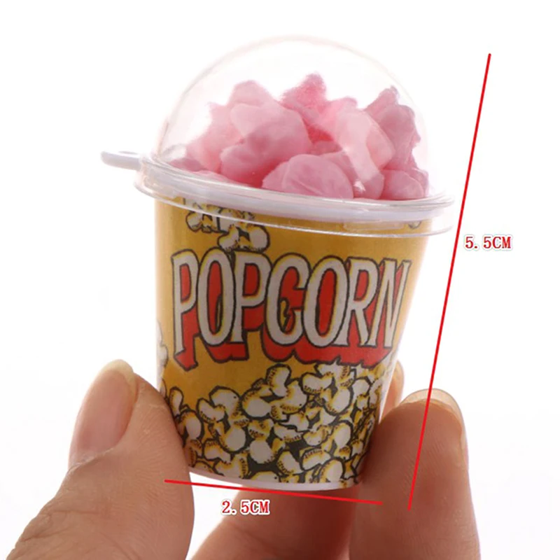 Miniature Popcorn Bucket - Dollhouse Pretend Snack Prop & Decoration