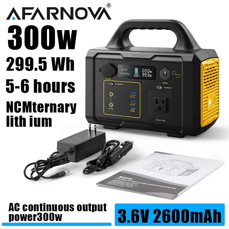 120V/60HZ 300W Outdoor Portable Power Station Power Generator LED Light Emergency Solar Bank for Home Camping