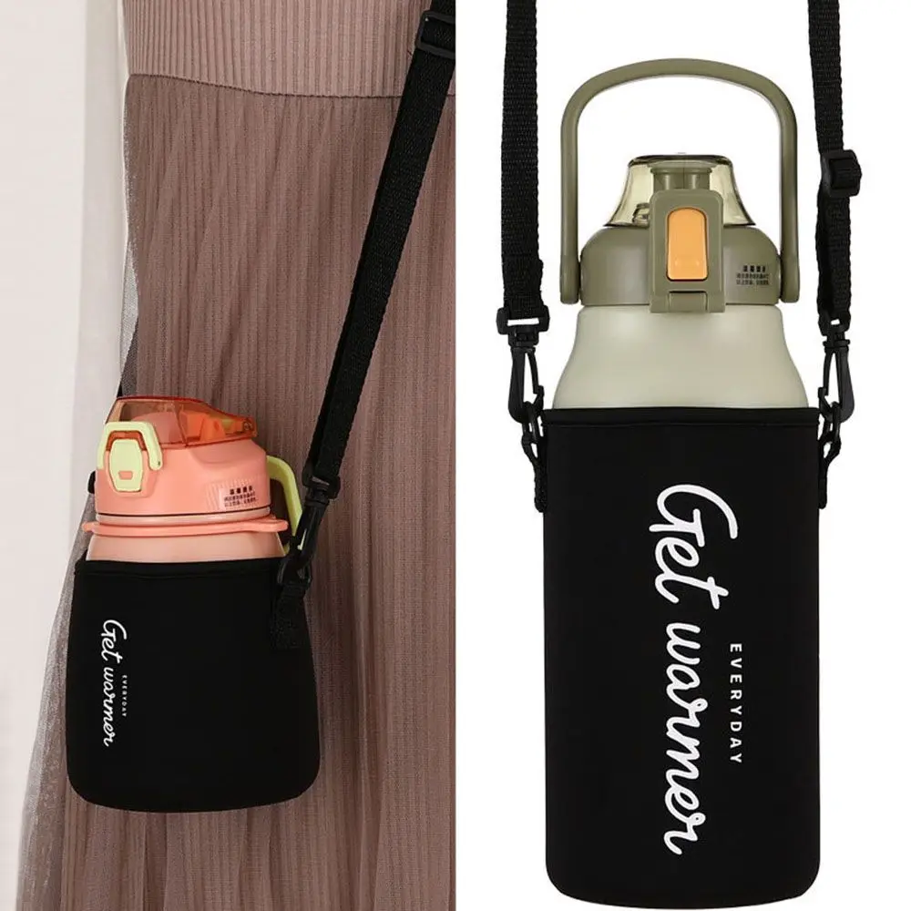 1Pcs Sports Water Bottle Cover Case with Shoulder Strap Portable Vacuum Glass Cup Sleeve Cup Pouch Sport Camping Accessorie