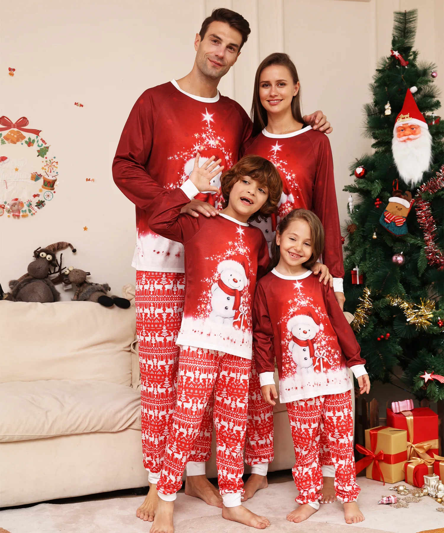 

Couple Family Christmas Pajamas 2023 New Year Costume For Children Mother Kids Clothes Matching Outfits Christmas Pajamas Set