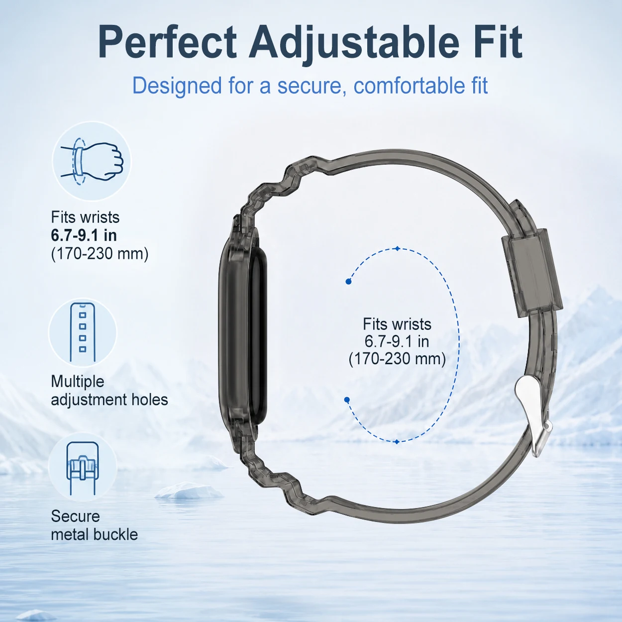 Glacier Silicone Sport Wristband Replacement Accessory