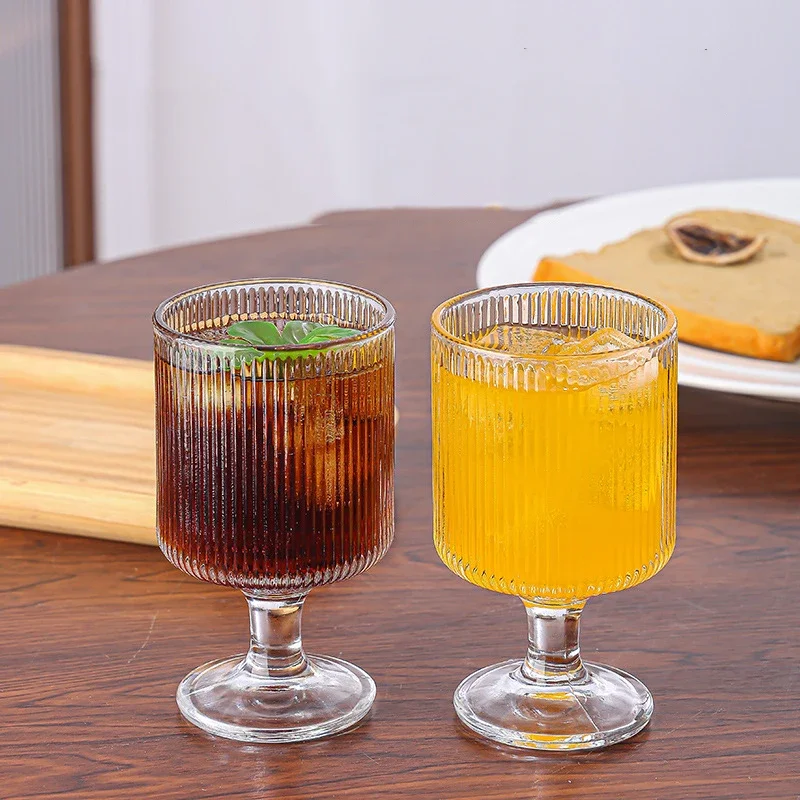 Vintage Wine Glasses 190ML Origami Style Glass Water Goblets, Classic Goblet Party Glasses, Wine Glasses Goblets for Daily Use