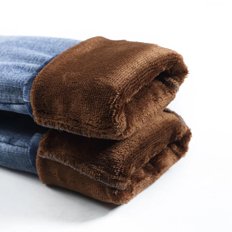

Thick High Waist Thermal Jeans Women's Fleece Winter New Slim Stretch Pencil Pants Casual Skinny Warm Plush Mom Denim Trousers