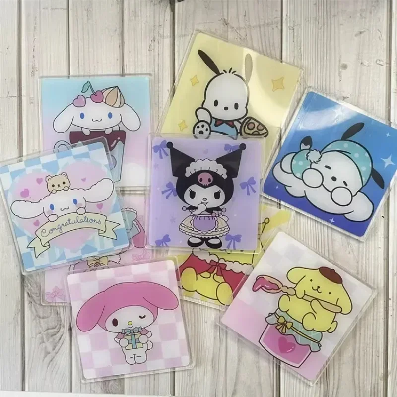 

Модные детали MINISO 8 см/10 см, Пряжка для ключей, акриловые аксессуары «сделай сам», большой лист, материал Kuromi, Мультяшные наклейки, детали для подвесок