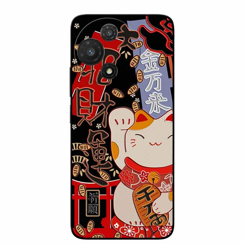 3D Cartoon Embossed Retro Silicone Case with Anime Bumper