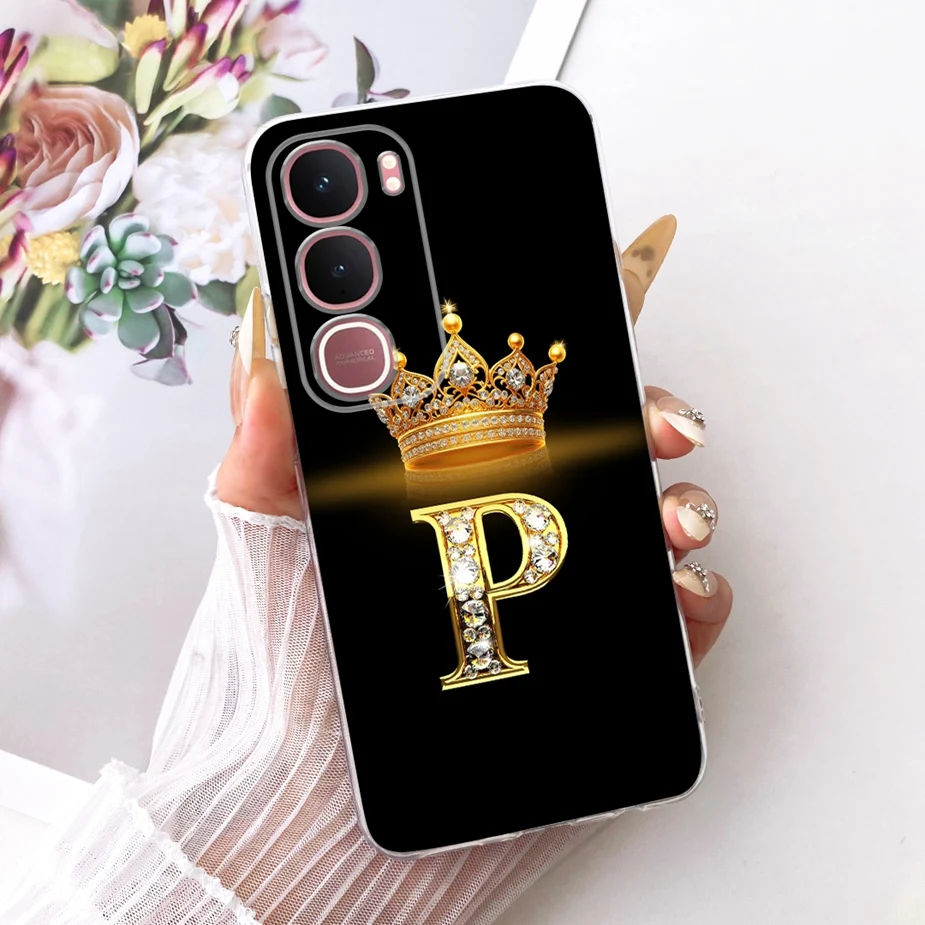 Crown Letters Soft Silicone Slim Phone Case - Elegant Design