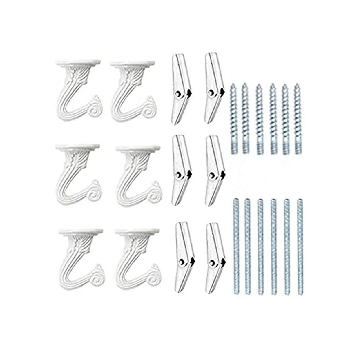 

6 Sets Ceiling Hooks for Hanging Plant, Hanging Ceiling Hooks Wall Hook Heavy Duty Toggle Hooks with Hardware