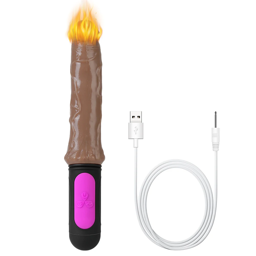 Gode ​​chauffant réaliste, vibrateur pliable, doux, énorme point G, Stimulation de l'anus, 7 vitesses, jouet sexuel pour femme_voghion.com