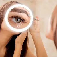 Portable Led Table Stand Foldable Pocket 30X Magnifying Mirror With Light Make Up Mirror With Lights For Travel - Image 3