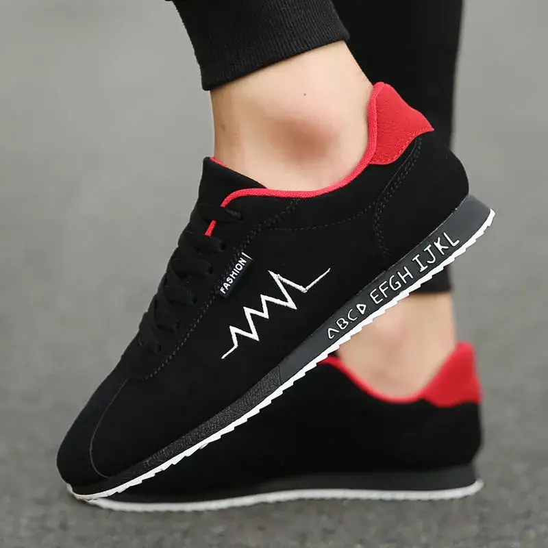 Men Shoes Tenis Masculino Youth Red Black Loafers Summer Breathable Men Casual Shoes Soft Comfortable Fashion Flat Sneakers