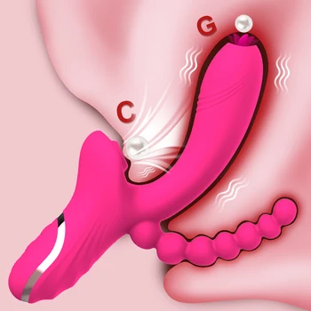 3 in 1 Clitoris Sucker Dildo Vibrator for Female G Spot Tongue Licking Clit Vacuum Stimulator Adults Sex Toys for Womans 5