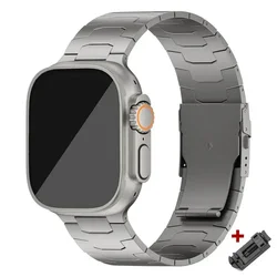 Premium Titanium Metal Bracelet for Smartwatch - Sleek Business Men's Band (Titanium)