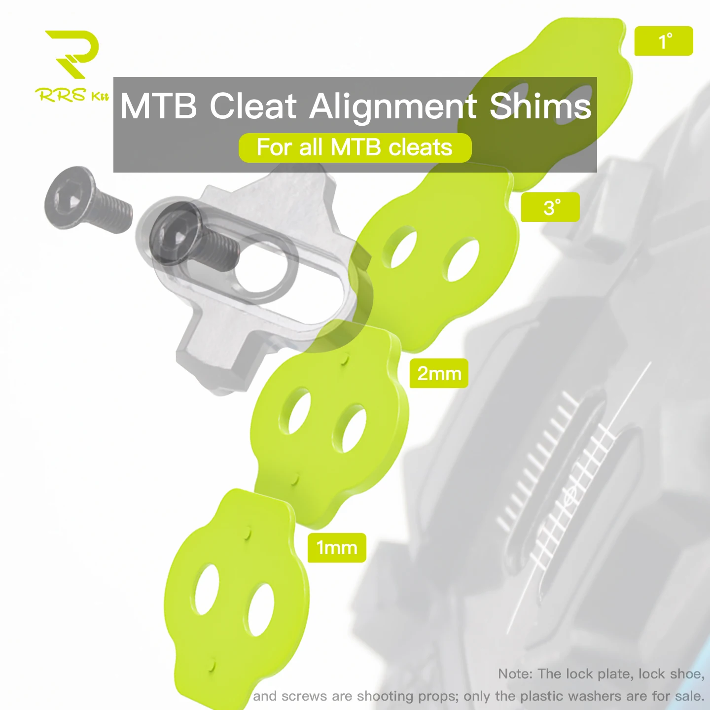 MTB Bicycle Shoe Lock Plate Cleat Adjuster with Stackable Height Correction Shims