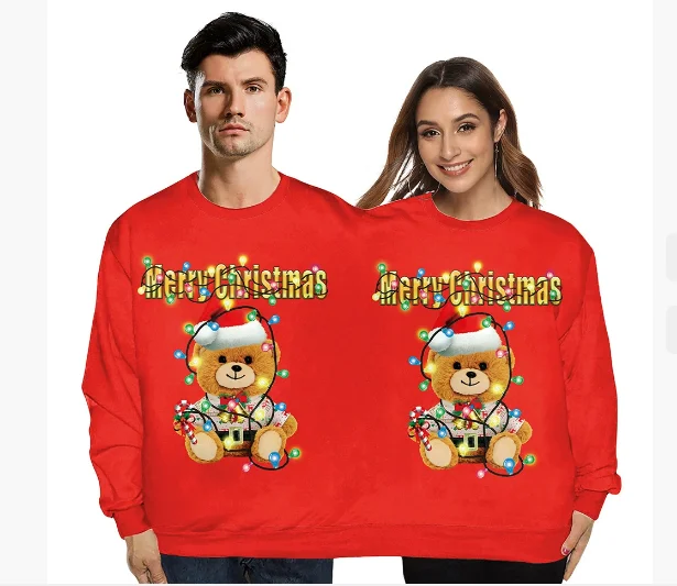 Pulls De Noël Pour Couple, Pyjamas De Noël Pour Couple Sweatshirts