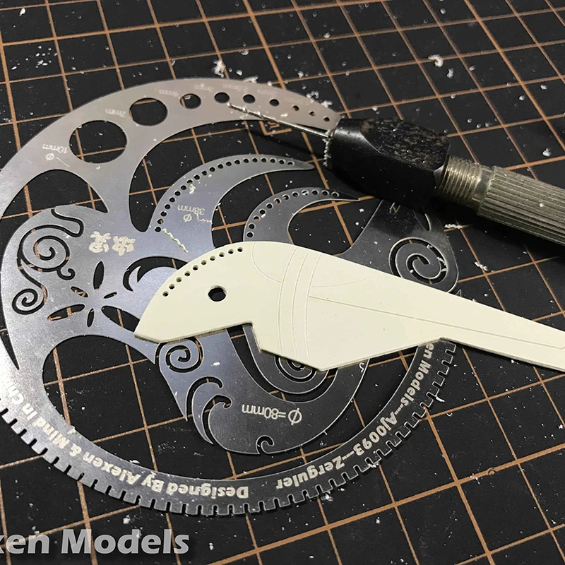 Robot Mecha Modification Tool Stainless Steel Auxiliary Ruler Carving/punching/marking/Angle Measurement 1/100 1/144