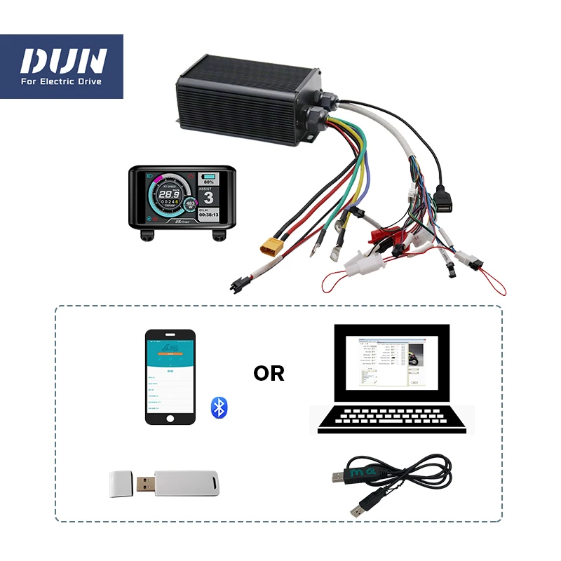 

Sabvoton MQCON SVMC7245 UKC1 Display 48V 60V 72V 500W 1KW 45A 60KMH Electric Bike Scooter Bldc Motor Controller