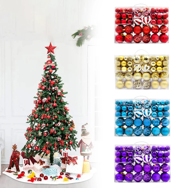 

100pcs Christmas Ball Suit Party Decoration Xmas Tree Pendant Baubles Balls Painted Party Decor 2023 New Year Gift Noel Navidad