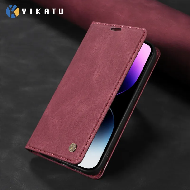 Luxury Leather Wallet Case with Magnetic Flip Cover